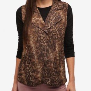 UO Sparkle & Fade Snakeskin Print Moto Vest*